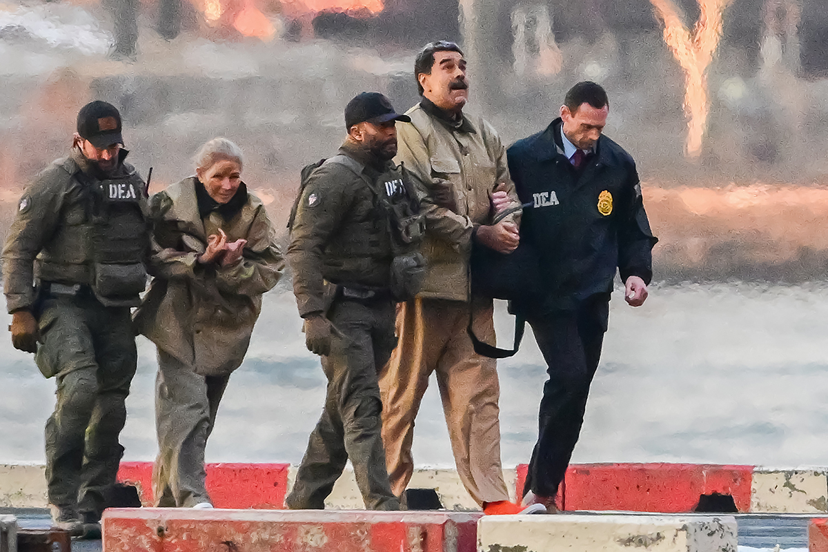 Venezuelas avsatte president Maduro förs till domstol i New York. Foto: TT