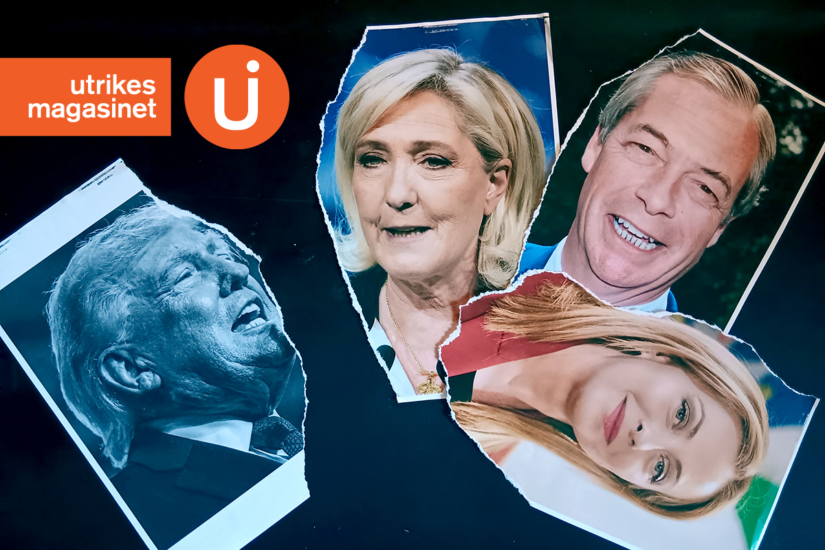 Collage. Foto: Vita huset, Vox España, EU-parlamentet och Italiens regeringskansli.